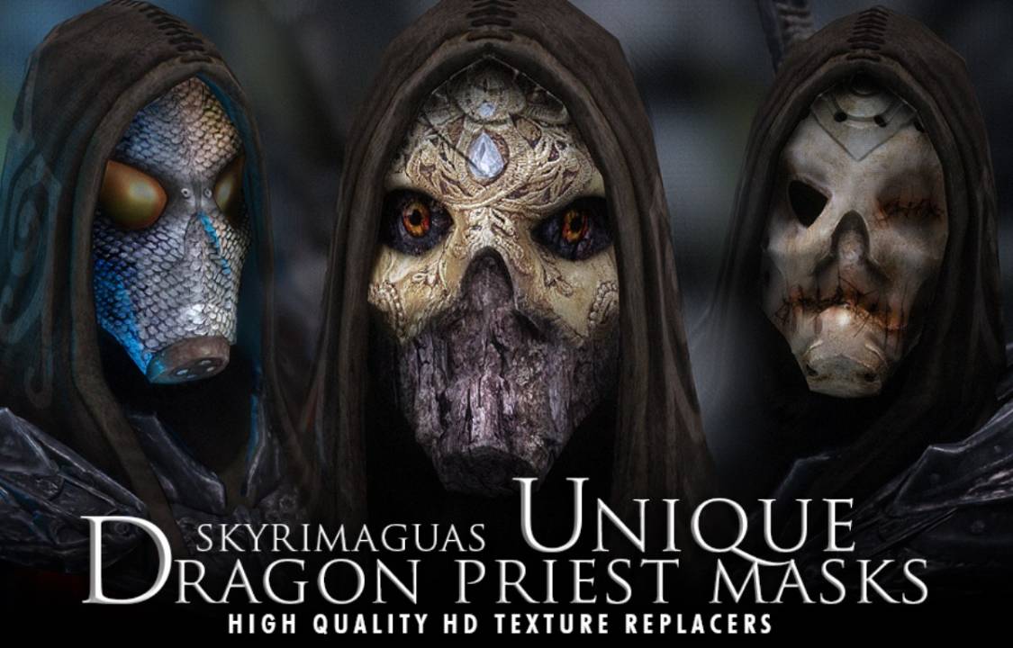 скачать Маски Скайрим | Unique Dragon Priest Masks V2.2 бесплатно